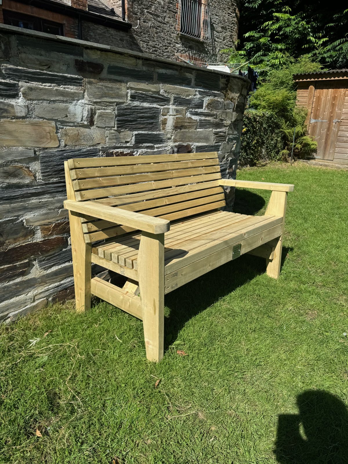 4ft Slated Bench — handmade timber