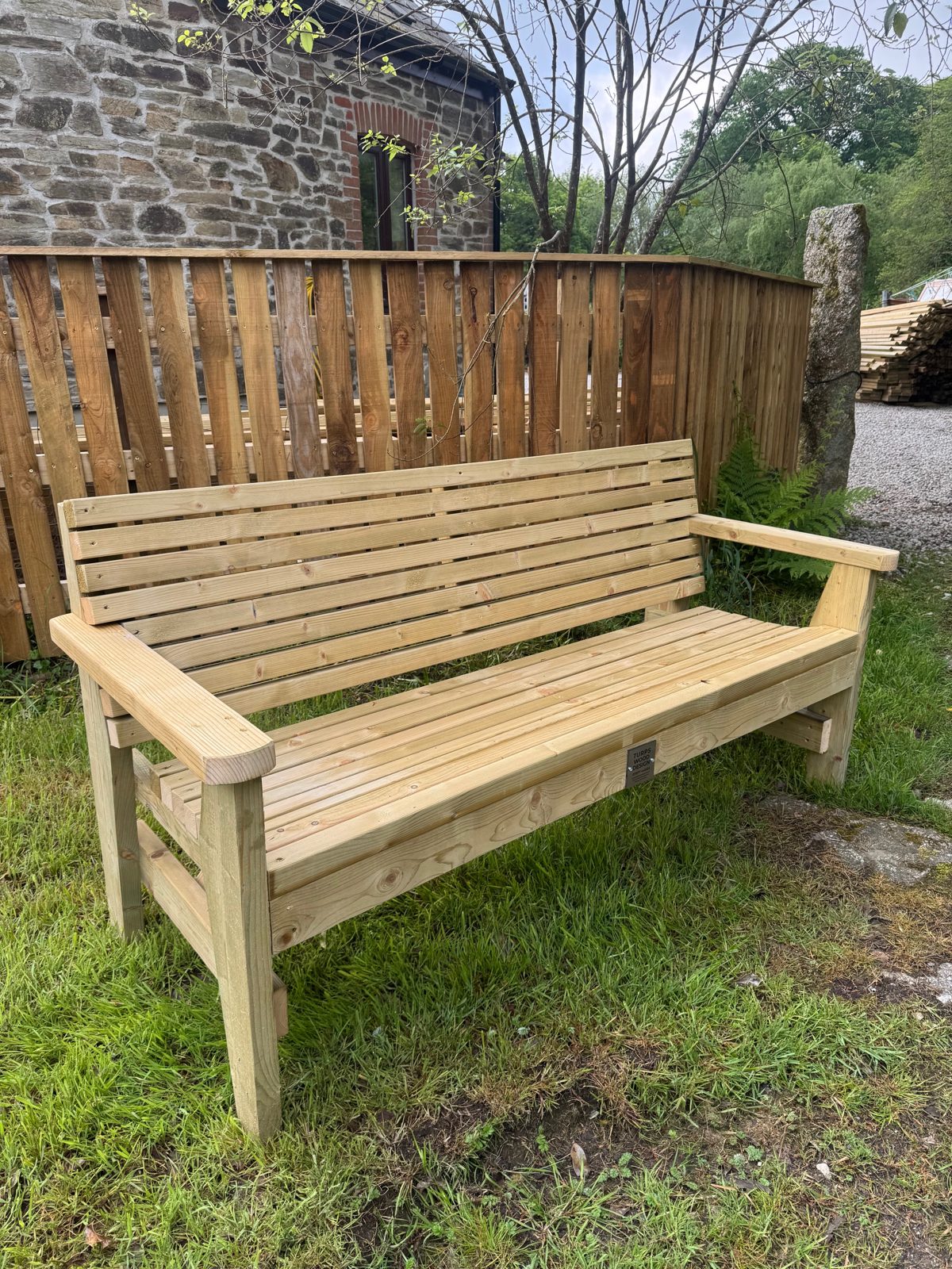6ft Slated Bench — handmade timber