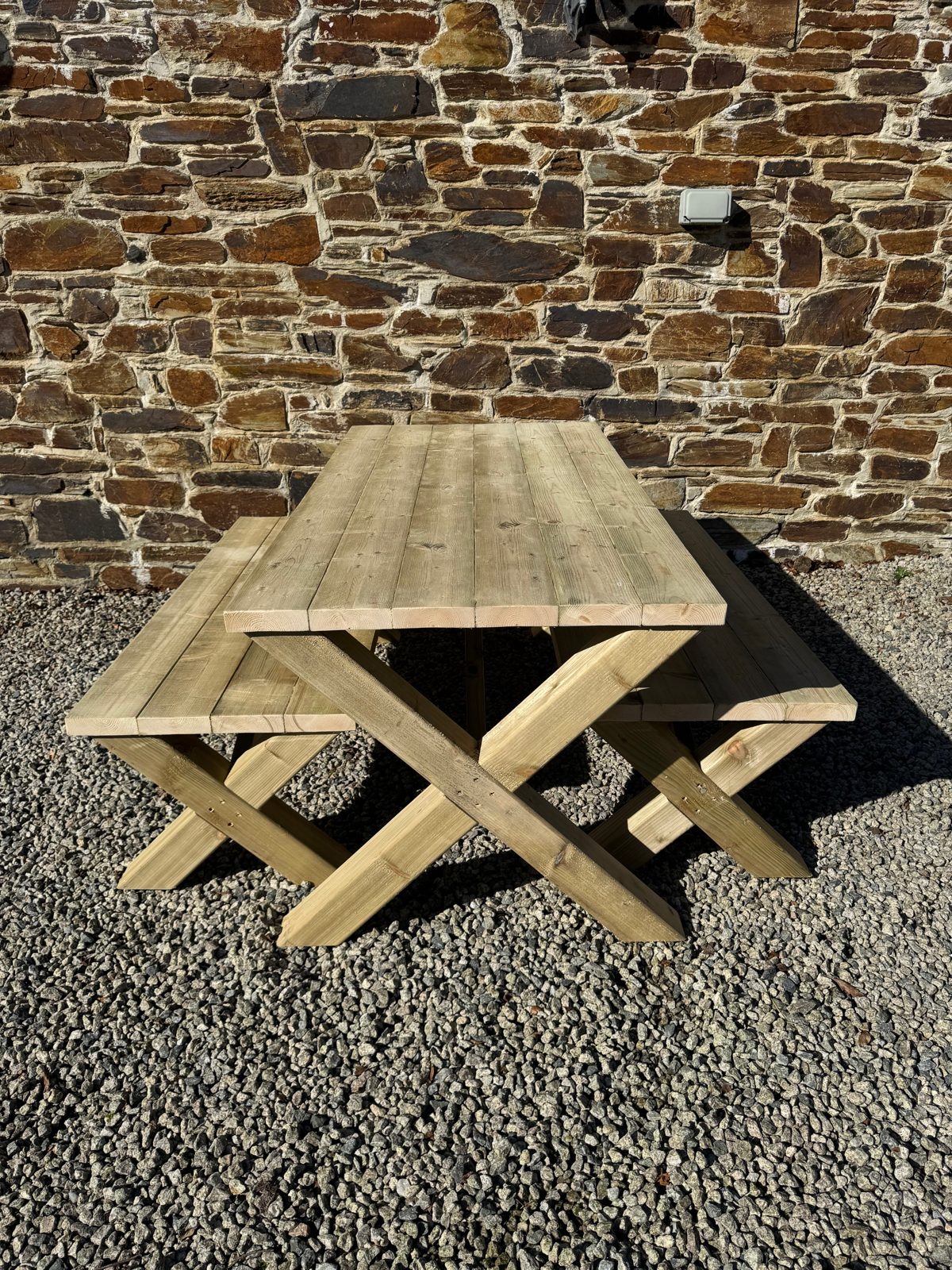X Table & Benches — handmade timber